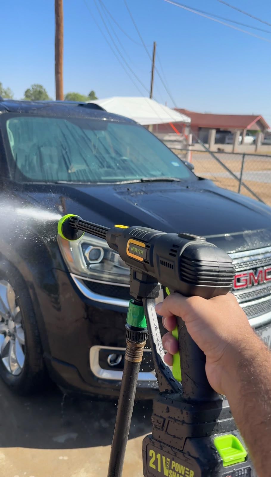 Cordless Pressure Washer, Handheld Portable Battery Cordless Power Washer | Pure Copper Motor, 23FT Elastic Hose, 6-In-1 Nozzle, Lightweight Car Washer with Foam Pot customer photo 2