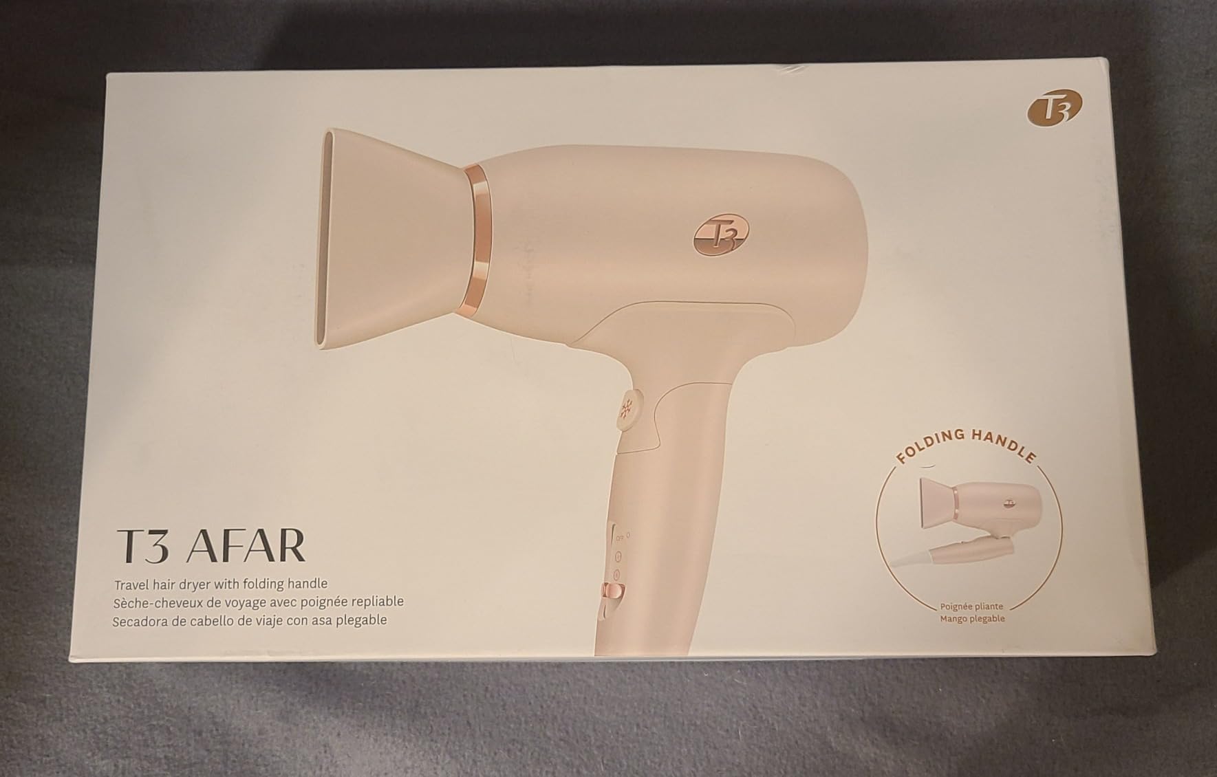 T3 Afar Lightweight Travel-Size Hair Dryer with Auto Dual Voltage, Folding Handle, Fast Drying, Lightweight and Ergonomic, Frizz Smoothing, Multiple Heat and Speed Combinations customer photo 1