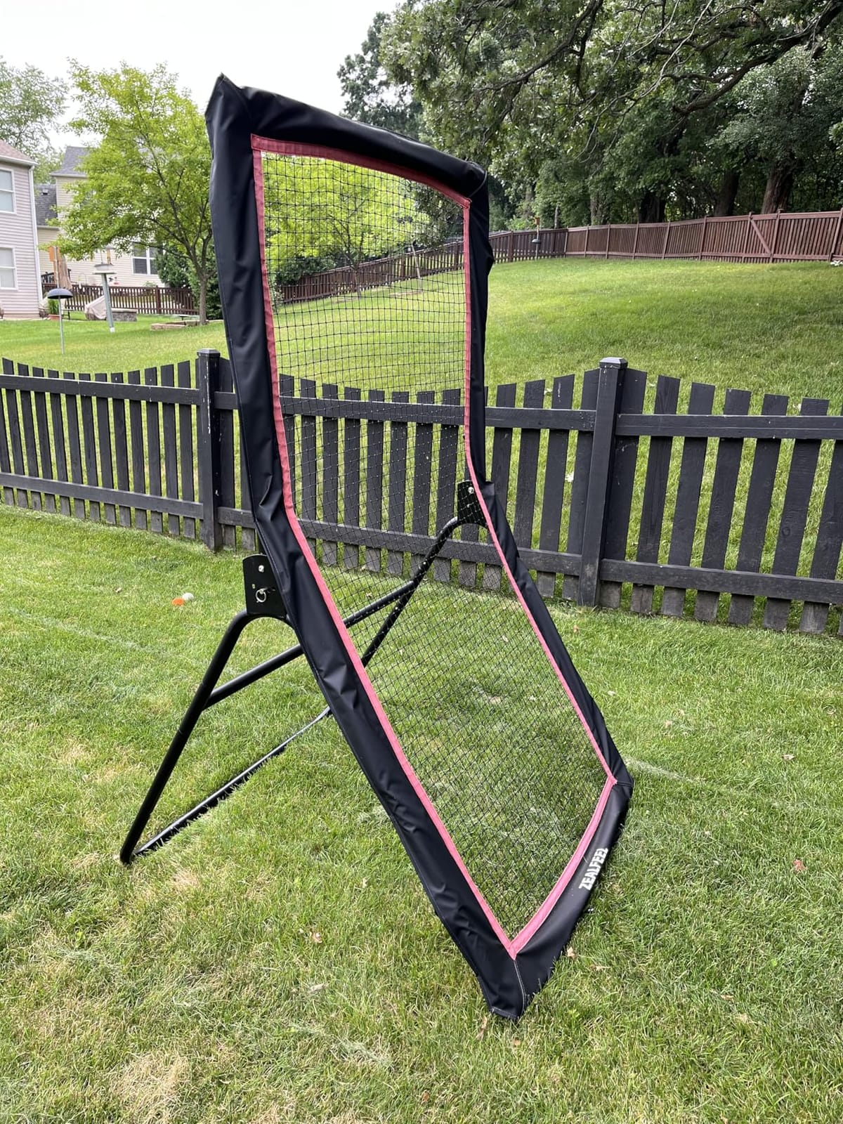 ZEALFEEL Lacrosse Rebounder, 4x7FT/4x6FT Volleyball Rebounder for Backyard with 5 Rebound Angles, Target Strip, Lacrosse Rebound Net Perfect for Lax Baseball Volleyball & Soccer Practice customer photo 2