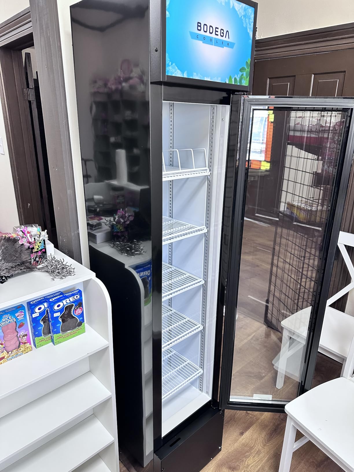 BODEGACOOLER Commercial Refrigerator, 27.02Cu.Ft Glass Door Beverage Cooler | Upright Double Door Merchandiser Display Refrigerator with Soft LED Light, Adjustable Shelves, 4 Heavy-Duty Casters customer photo 1
