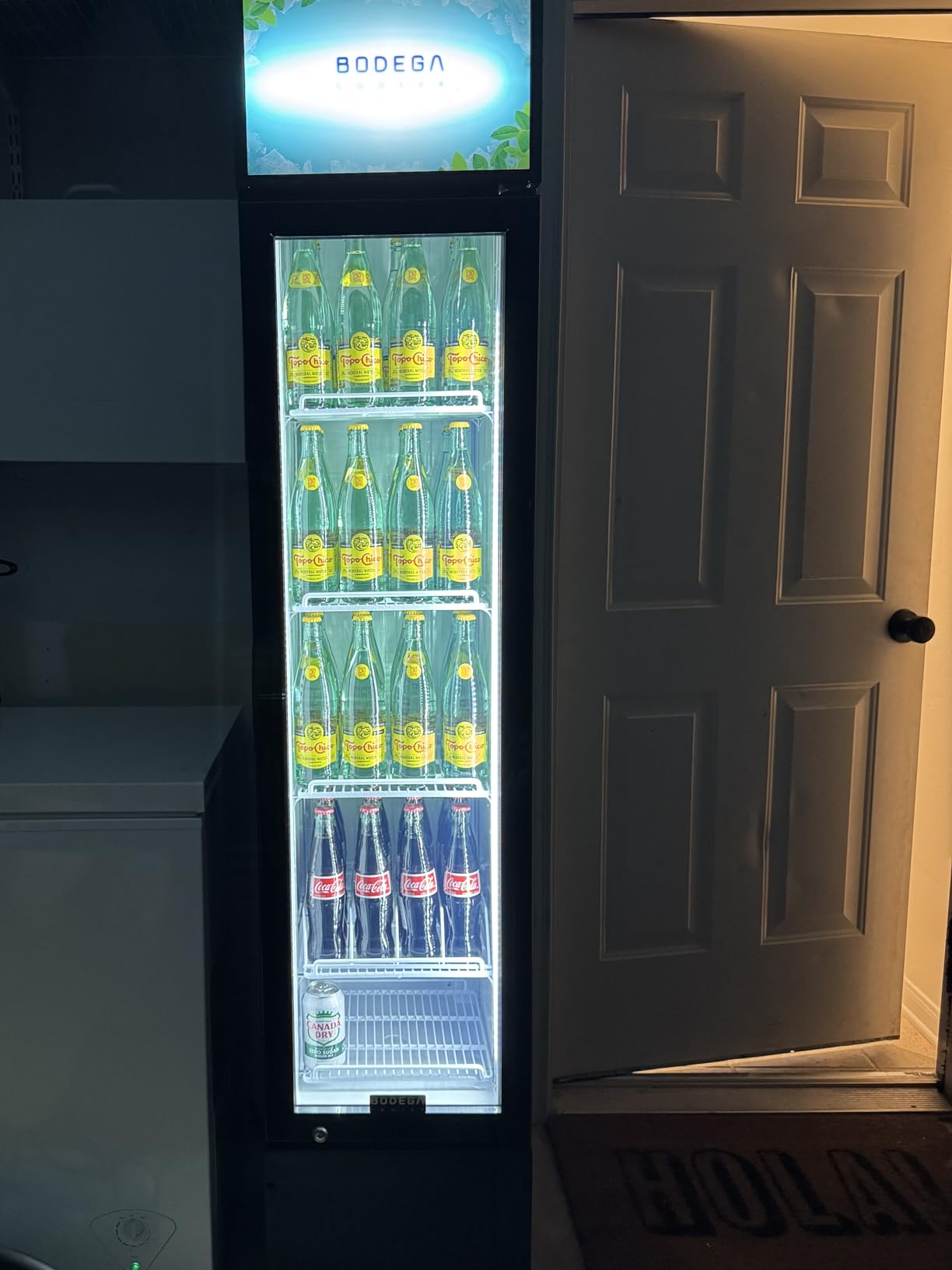 BODEGACOOLER Commercial Refrigerator, 36.8 Cu.Ft Glass Door Beverage Cooler | Upright Double Door Merchandiser Display Refrigerator with Soft LED Light, Adjustable Shelves, 4 Heavy-Duty Casters customer photo 2