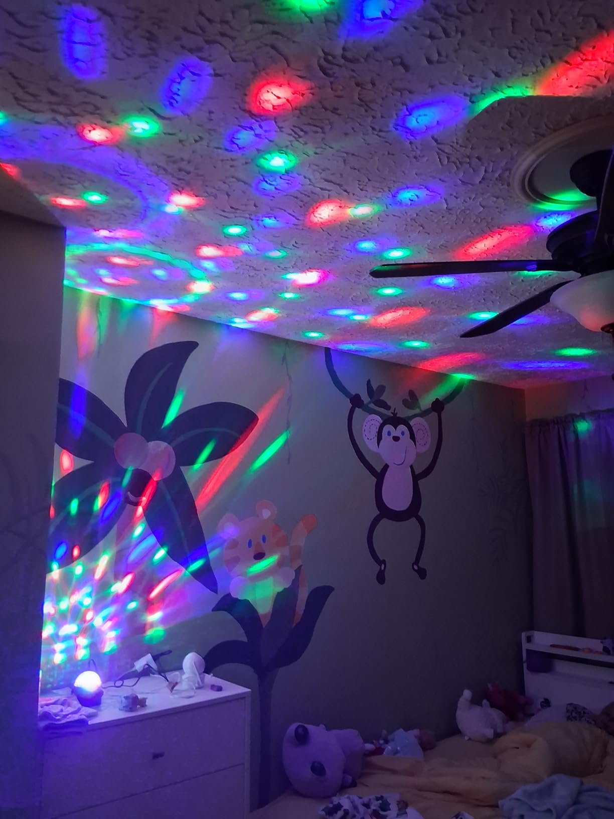 Disco Ball Light,Party Disco Strobe Ocean Star Projector Dj Dance Light Sound Activated with Remote Control Stage Rave for Parties Bar Birthday Wedding KTV Christmas Halloween Dancing Decor customer photo 2