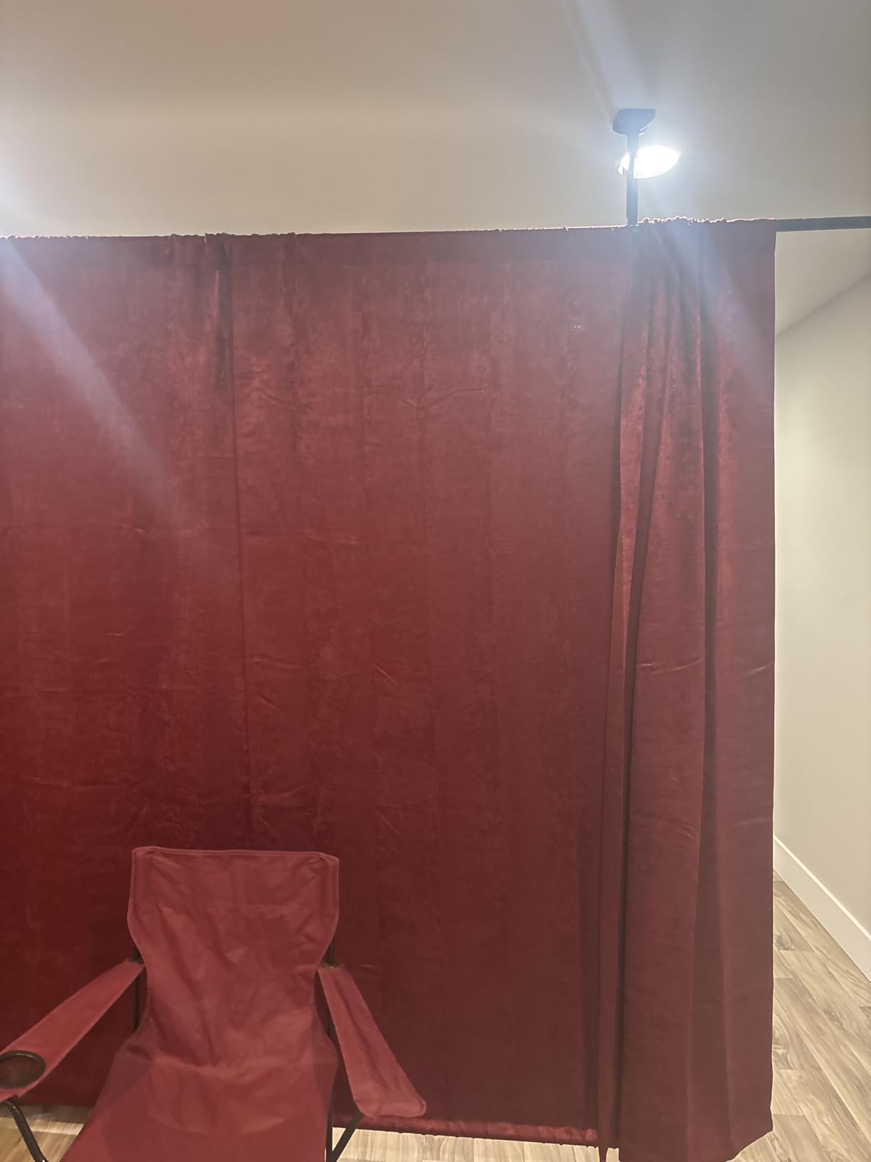 SUNALLY Room Divider for Separation 28-114in(W) Privacy Wall Divider, Black | No Drilling Curtain Rod 4-10ft(H) Adjustable, Floor to Ceiling Room Separator Freestanding Tension Rod for Space Partition customer photo 1