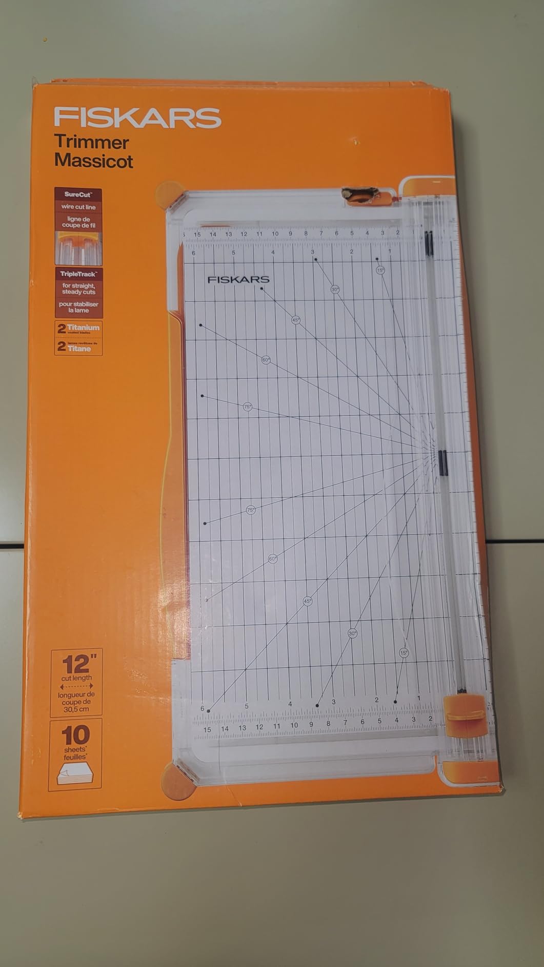 Fiskars SureCut Deluxe Paper Cutter, Precise Trimmer Tool, 12