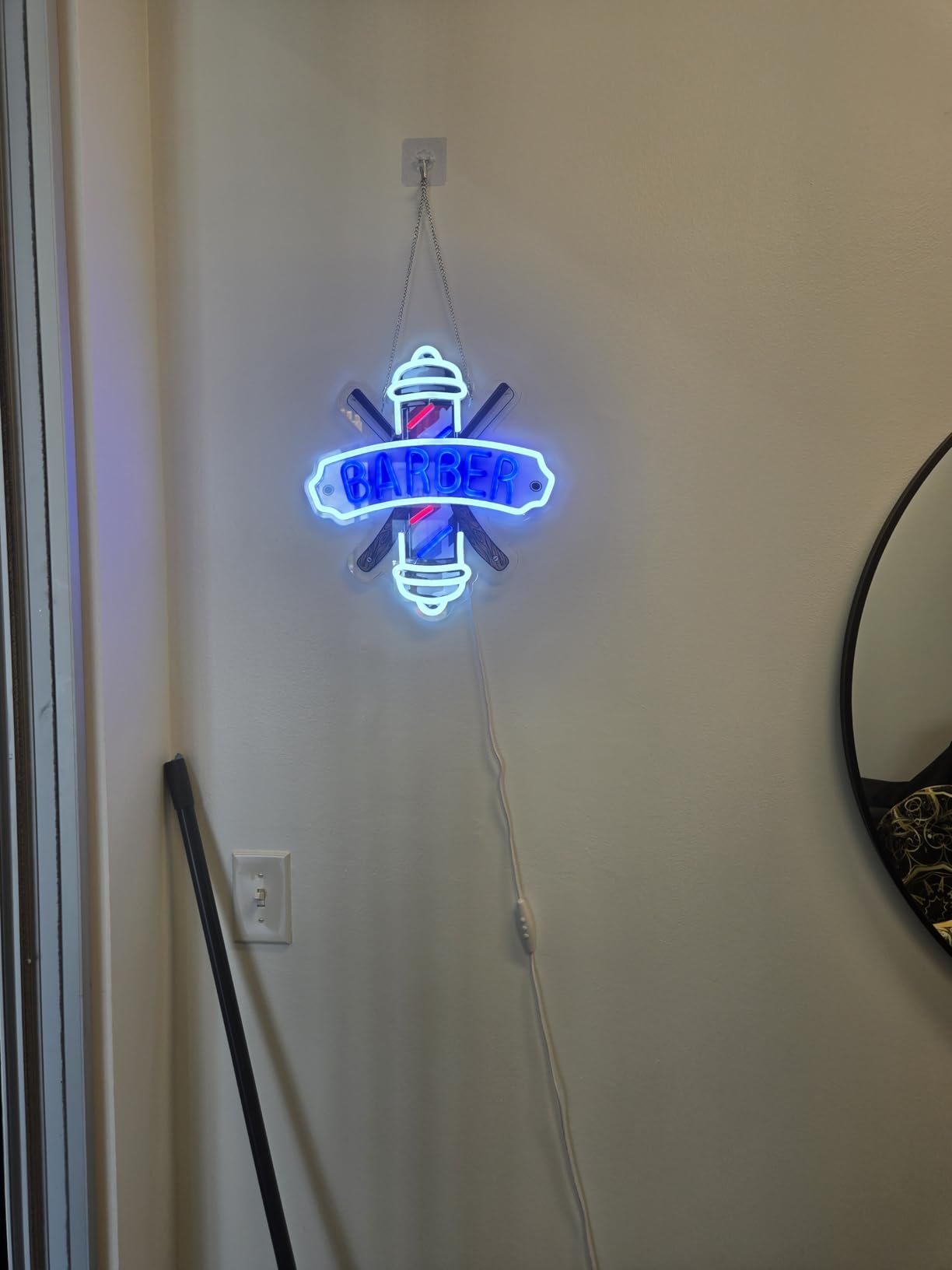 Barber Neon Sign for Barber Shops Hair Salon Decor Dimmable Barber Neon Light for Hair Beauty Salon Store Man Cave Pub USB Powered Light Up Business Store Sign customer photo 1