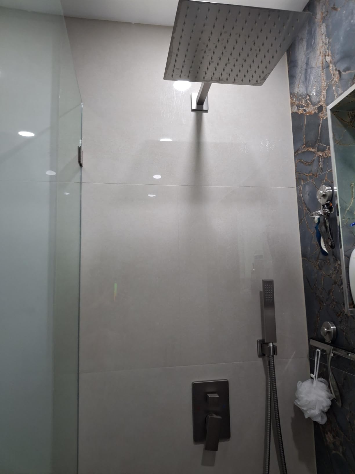 Aolemi Shower Faucet Set with Handheld Matte Black 8 Inch Head | Pressure Balance Shower Valve and Trim Kit, SUS304 Rain Head and Handle System, All Metal, Wall Mount, Bathroom, Handheld Spray customer photo 1