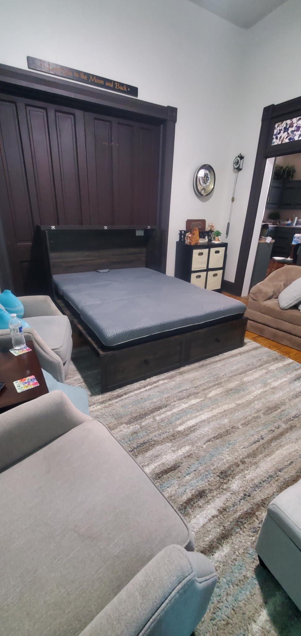 LUXOAK Full Size Murphy Bed with Charging Station, Cabinet Bed with Large Storage Drawer for Home Office or Small Room customer photo 1