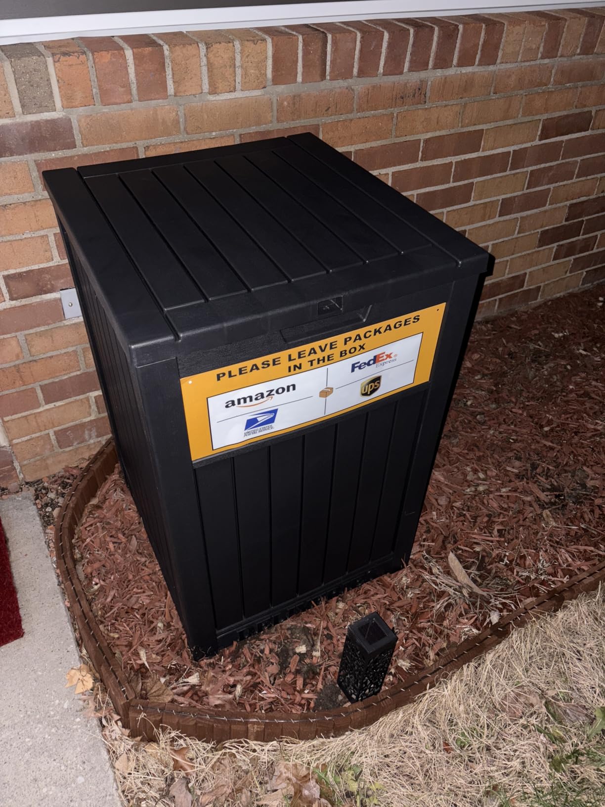 Package Delivery Box for Outside with Sign, 48 Gallon Storage with Lockable Secure, Large Double Wall Resin Outdoor Package Delivery Waterproof customer photo 1