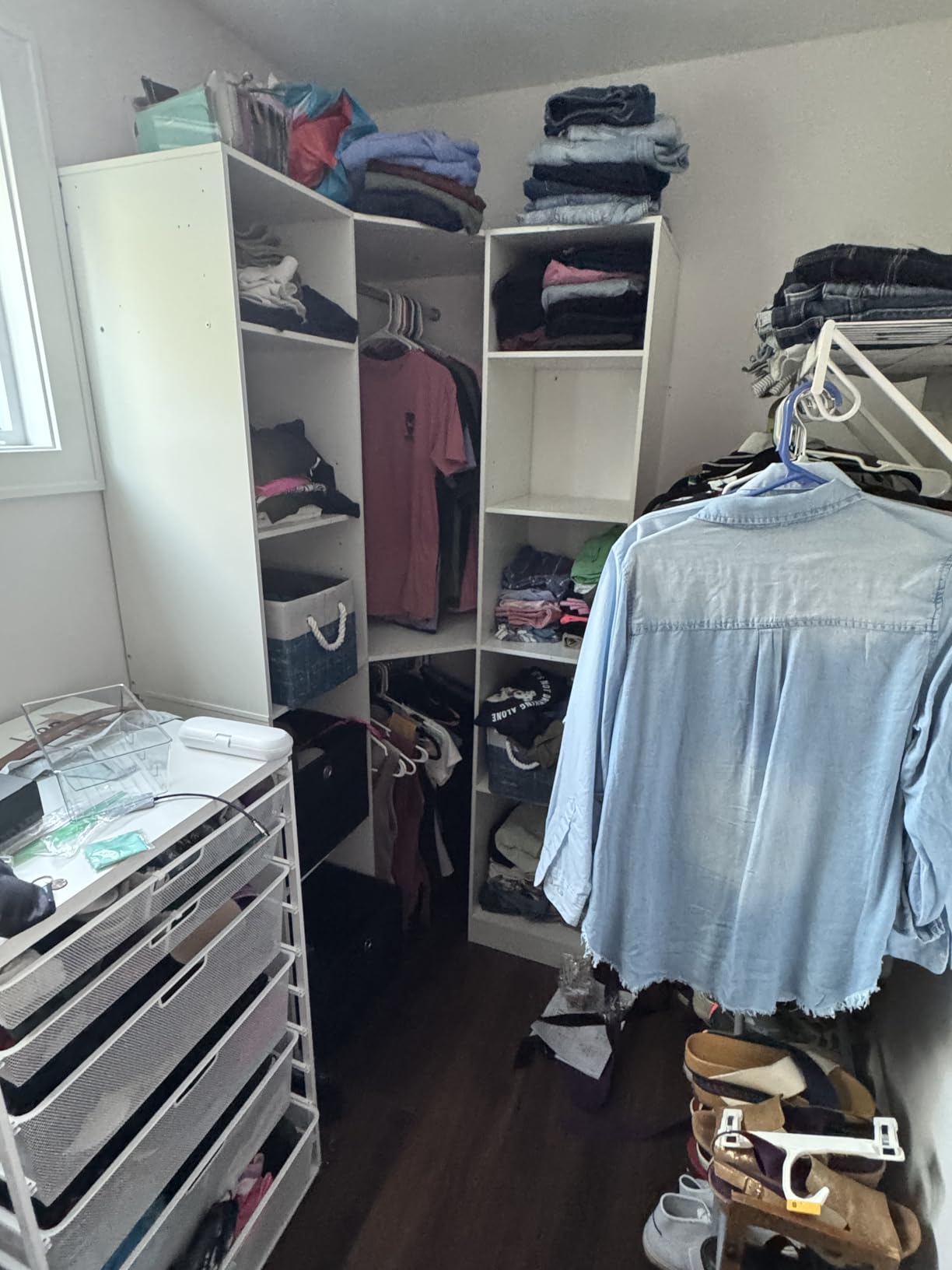 Besiost Corner Closet System with 12 Shelves, 39.2