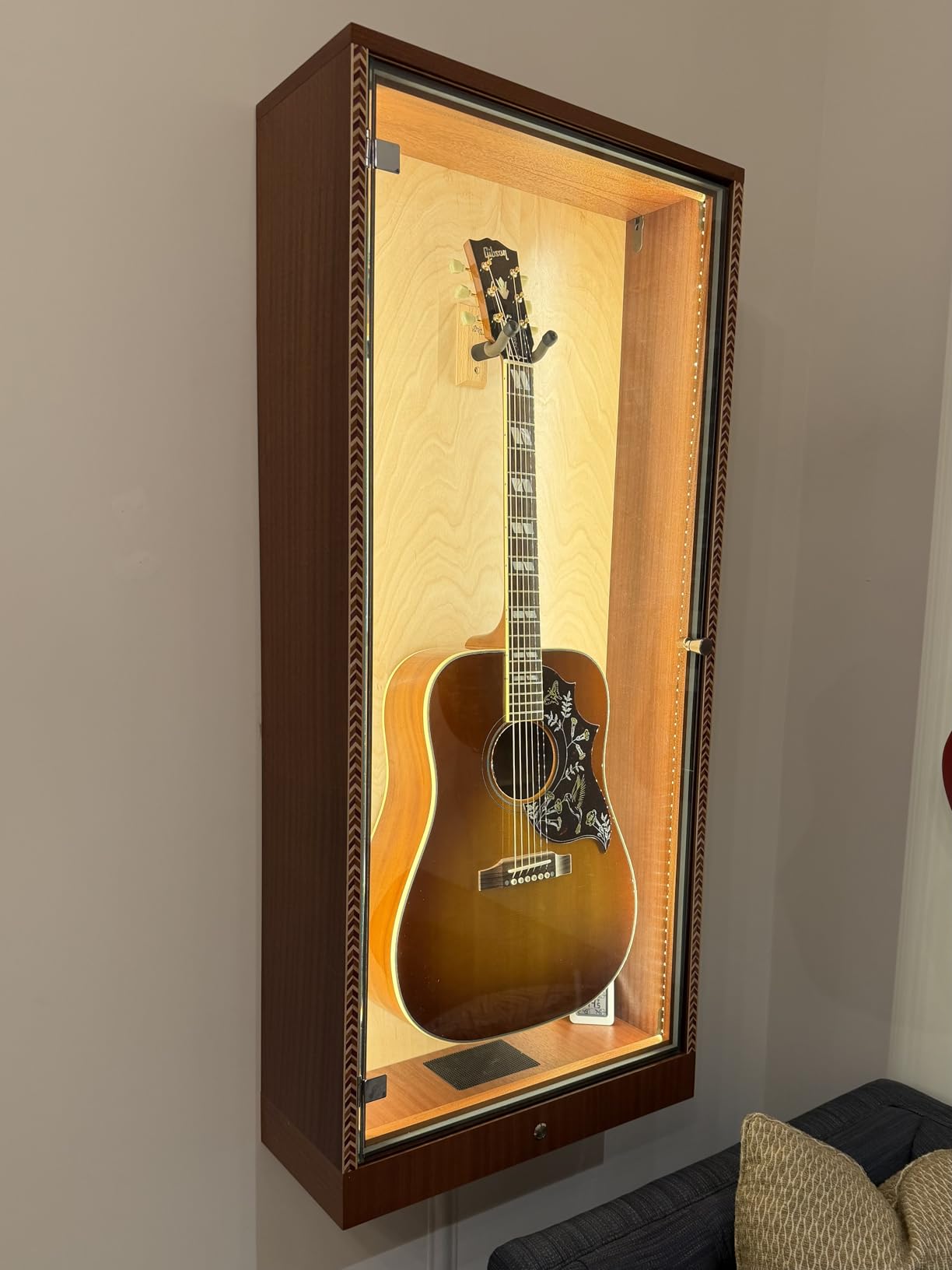 Guitar Display Case for Electrics & Acoustics - The Showcase Deluxe | L.E.D. Lighting & Humidity Control | Made in U.S.A. customer photo 1