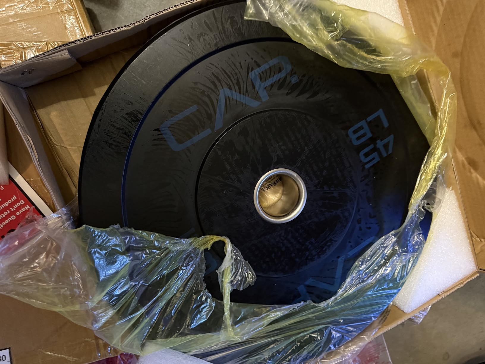 CAP 2-inch Olympic Bumper Plate Weight Set | 100-370 lbs | Multiple Colors | Storage Rack Optional customer photo 1