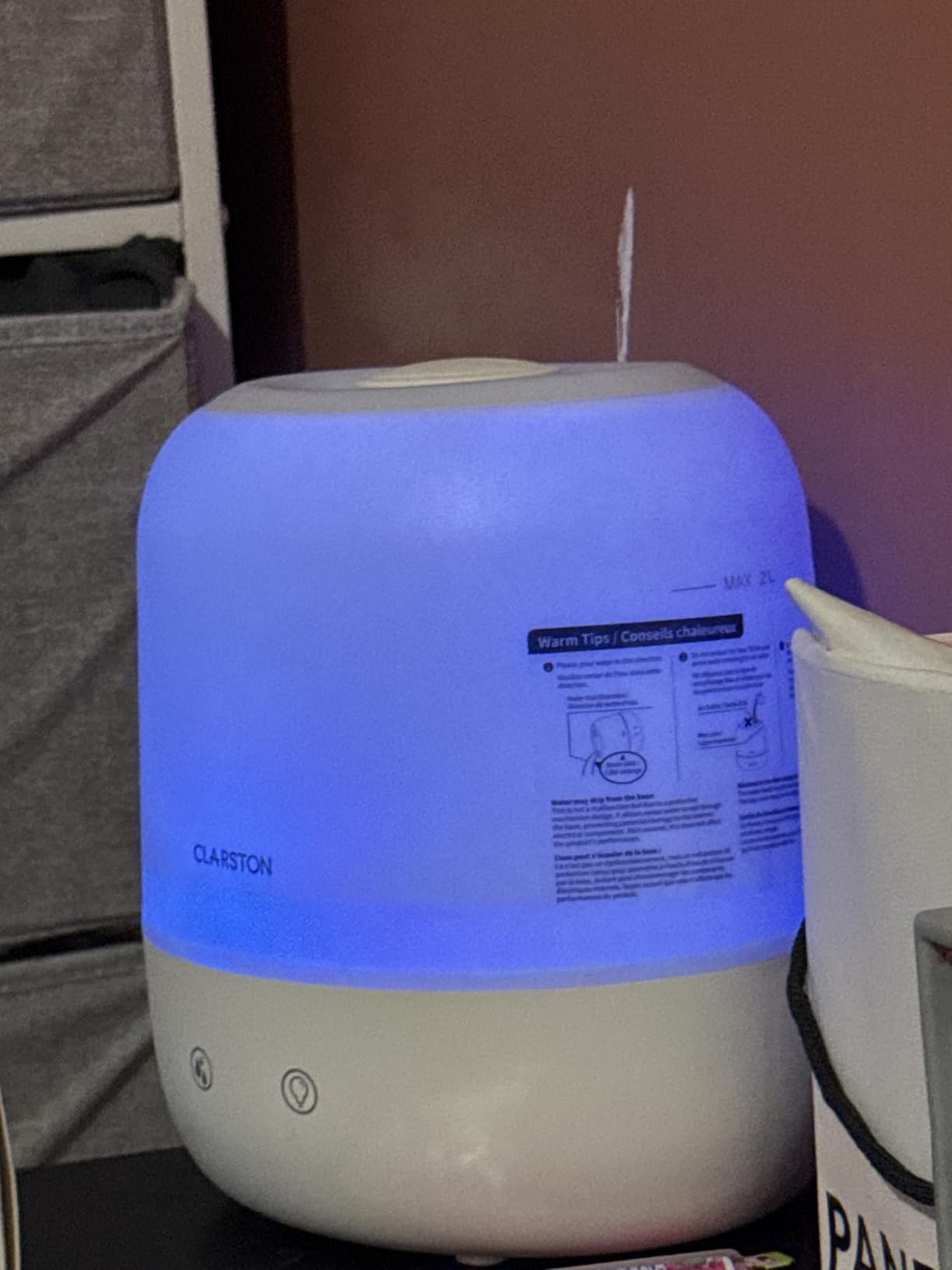 Clarston Humidifiers for Bedroom, 2L Cool Mist Humidifier, 24dB Quiet Sleep | 25H Runtime, Easy to Top Fill & Clean, Humidification for Baby Nursery & Plant, 360° Nozzle for Large Room, Nightlight,No BPA customer photo 1