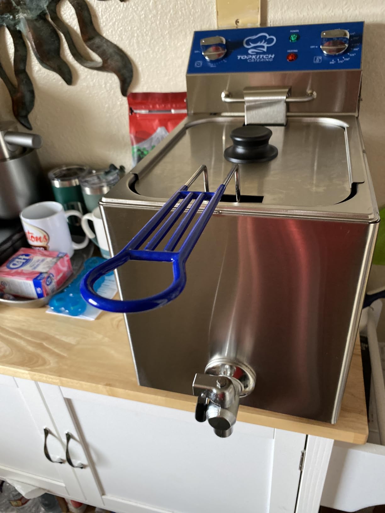 TOPKITCH 8.5Qt Electric Fryer with Oil Drain, 30 Minutes Timer, Stretch Forming Oil Tank, Lid and Solid Wire Mesh Basket, Medium Duty Commercial Electric Countertop Deep Fryers-120V, 1800W customer photo 1