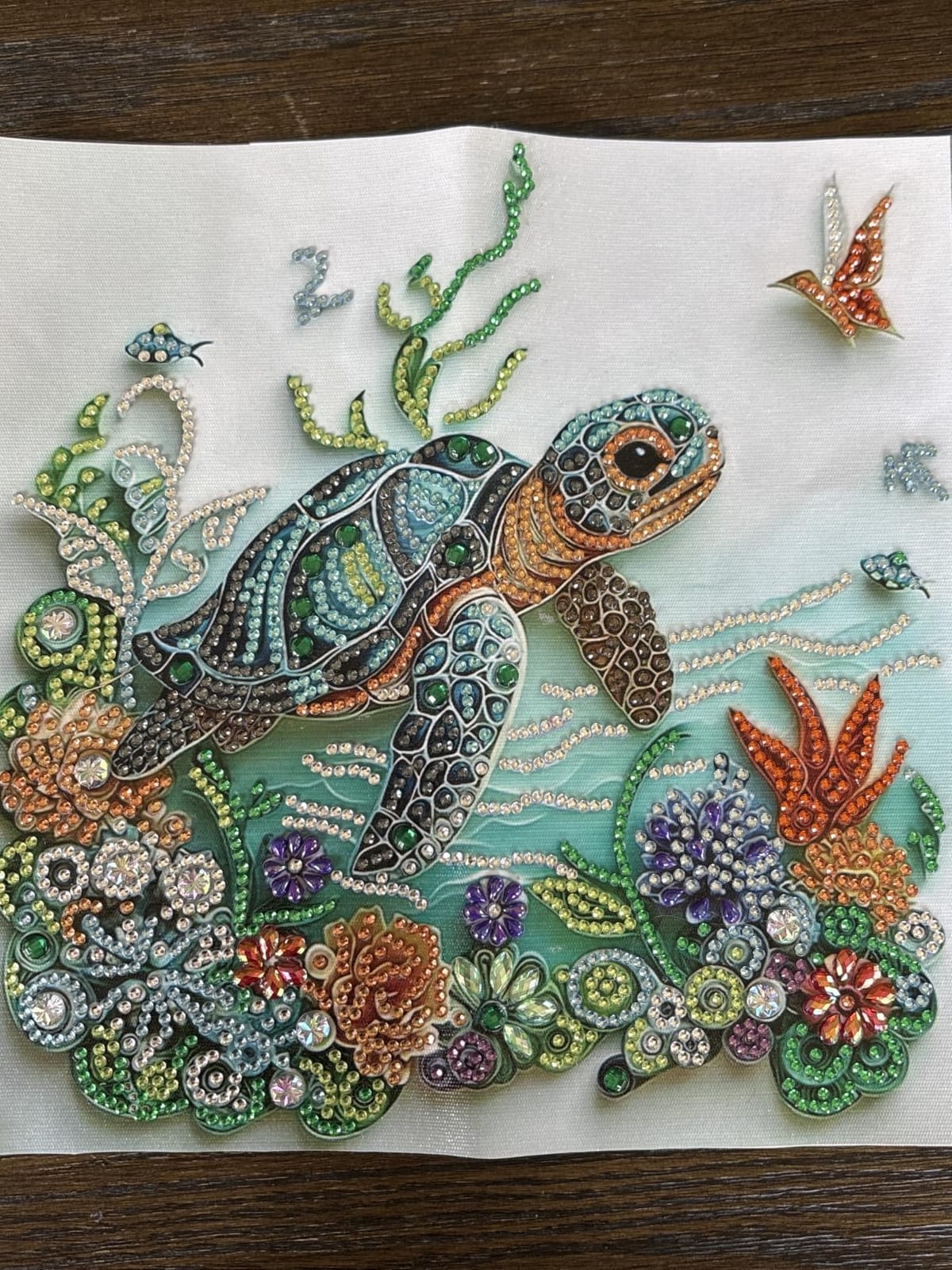 ZQEATRY Sea Turtle Animal Special Shape Diamond Art Kits for Adults,5D Diamond Painting Kits for Beginner,DIY Diamond Crystal Rhinestones Painting Kits for Home Wall Decor Gift 11.8 X 11.8inch customer photo 2