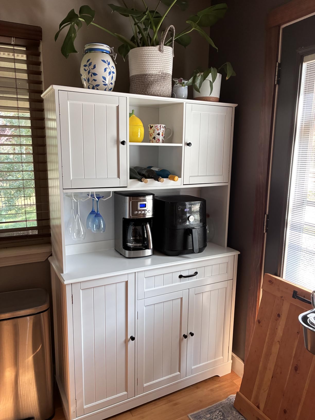 Gizoon Tall Kitchen Storage Cabinet with Door and Shelves, 67