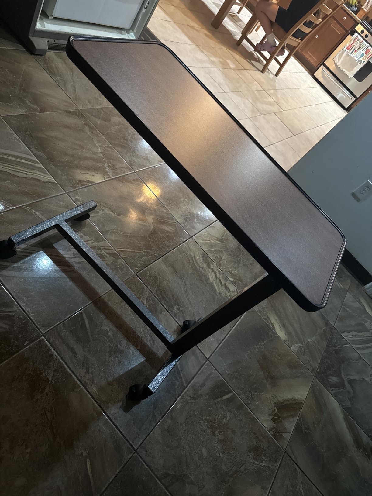Medical king Adjustable Overbed Bedside Table with Wheels Bed Desk Over Bed with Wheels Hospital Table for Hospital and Home Use customer photo 2