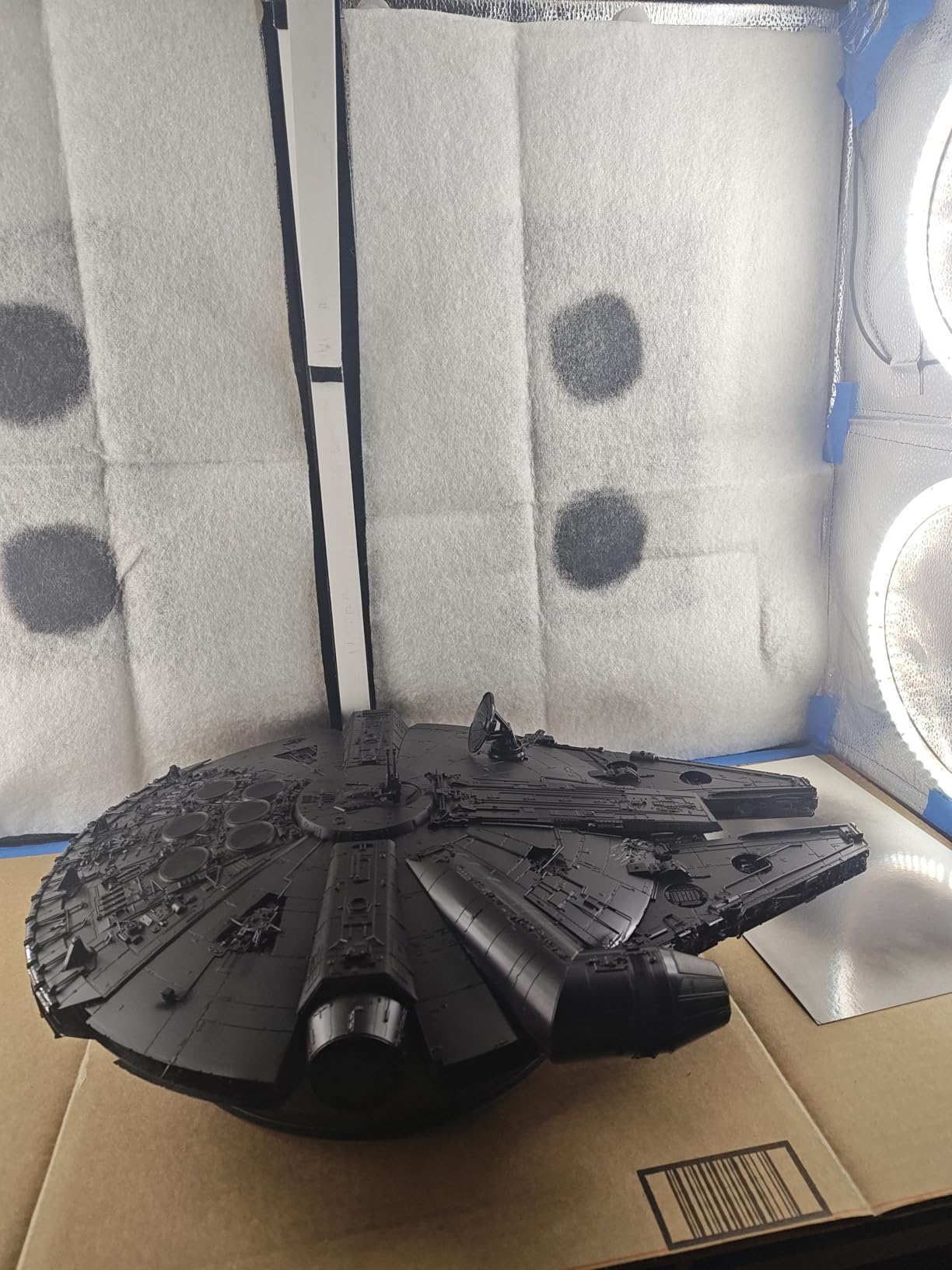 Airbrush Spray Booth with Dual Exhaust Fans, Portable Airbrush Paint Booth for Airbrushing, 2 Round Led Lights with 360° Coverage, Turntable and Extension Hose, Hobby Spray Booth Kit for Painting Model customer photo 1