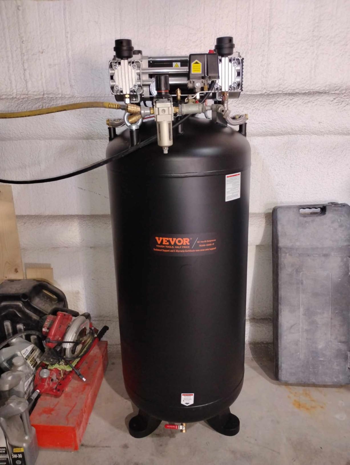 VEVOR 80 Gallon Air Compressor, 145PSI Oil Free Stationary Compressor Tank, 6.5HP 15.5SCFM@90 PSI, Quiet Compressor for Industrial Manufacturing, Workshops (220V/60Hz Single-Phase Power) customer photo 2