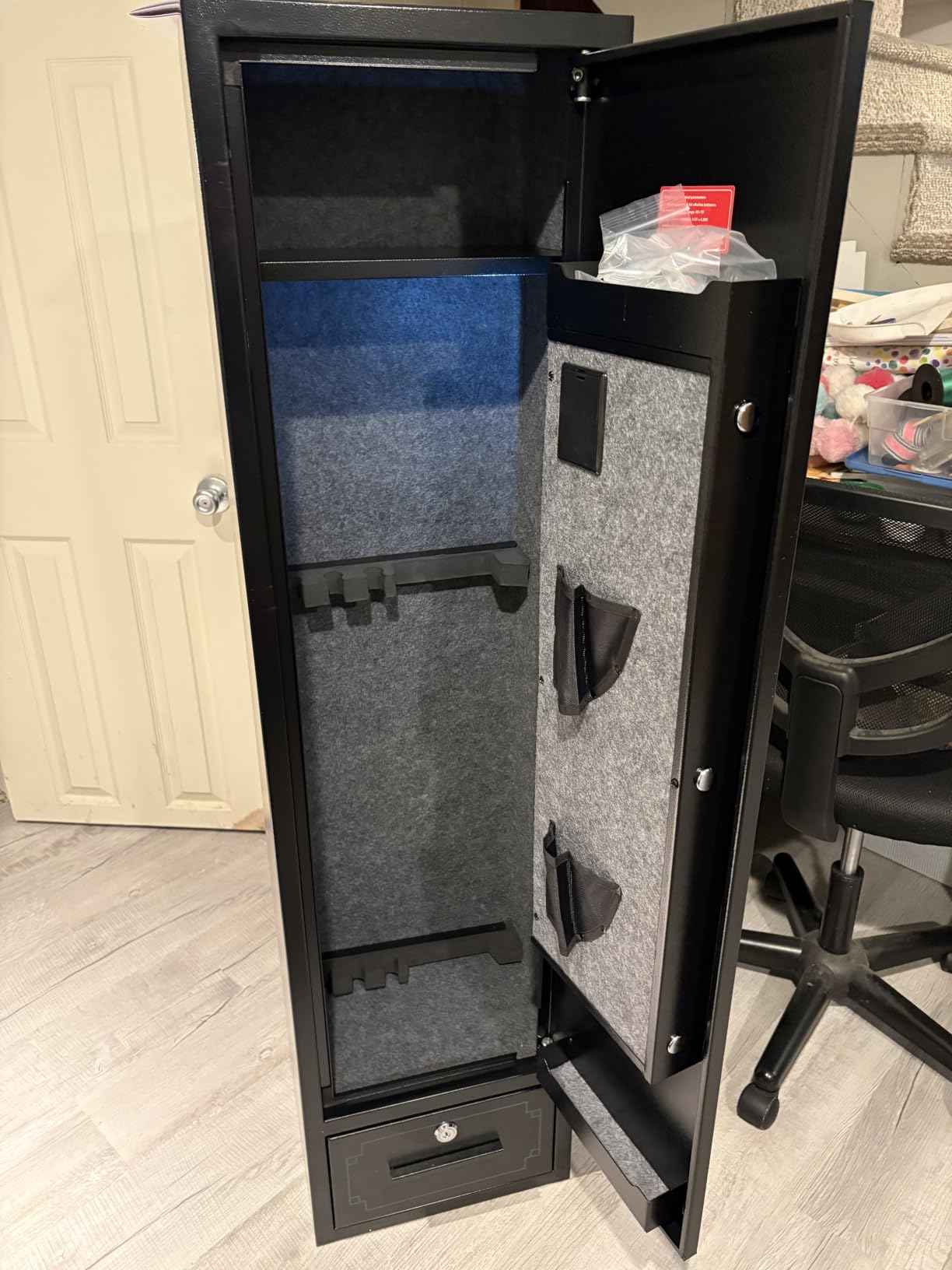 KAER 5-6 Gun Safe, Gun Safes for Rifle and Pistols, Rifle Safe for Home | No Assembly Needed, Fits 5-6 Shotgun and handguns, Quick Access Keypad, Removable Shelf & Gun Rack, Smart Alarm and Mute for Home customer photo 2