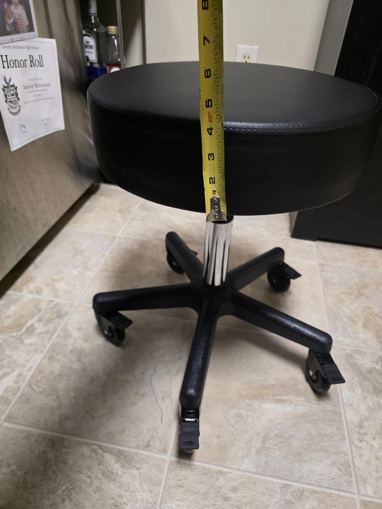 VEVOR Rolling Stools with Wheels 400LBS Weight Capacity Swivel Stools Chair | Adjustable Height, with Ultra-Thick Seat Cushion, for Salon, Bar, Home, Office, Tattoo, Medical, and Massage, Black customer photo 2