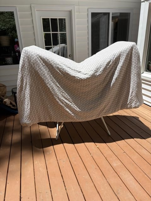 Amazon Basics Foldable Space-Saving 2-Wing Metal Clothes Drying Rack, 61x23.6x39.3 inches, White customer photo 1