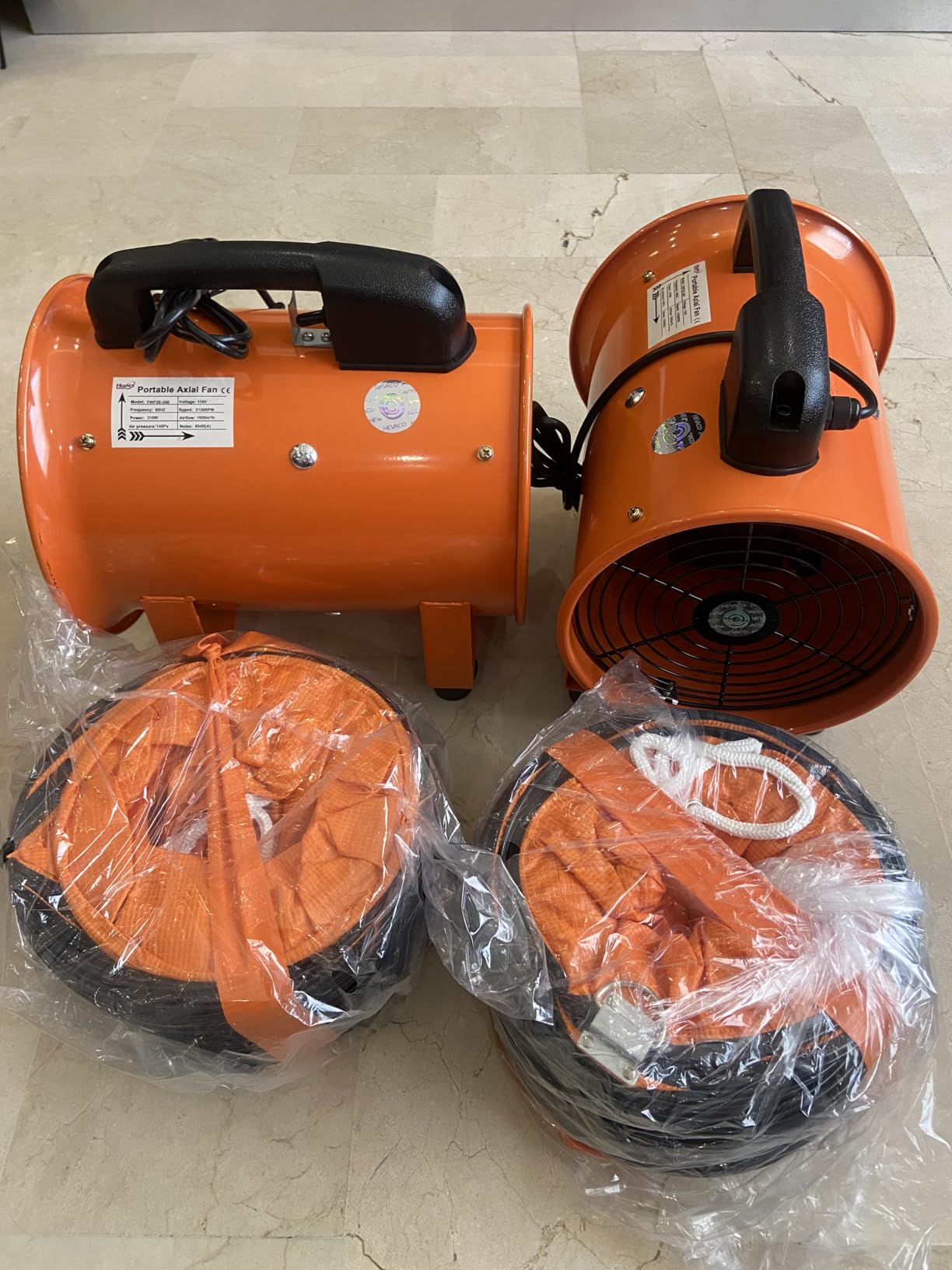 10-Inch High-Velocity Portable Utility Blower Fan, Industrial Exhaust Fan with 16.4ft Flexible Duct Hose, 3150 RPM Ventilator for Basements, Workshops, Warehouses, and Confined Spaces customer photo 1