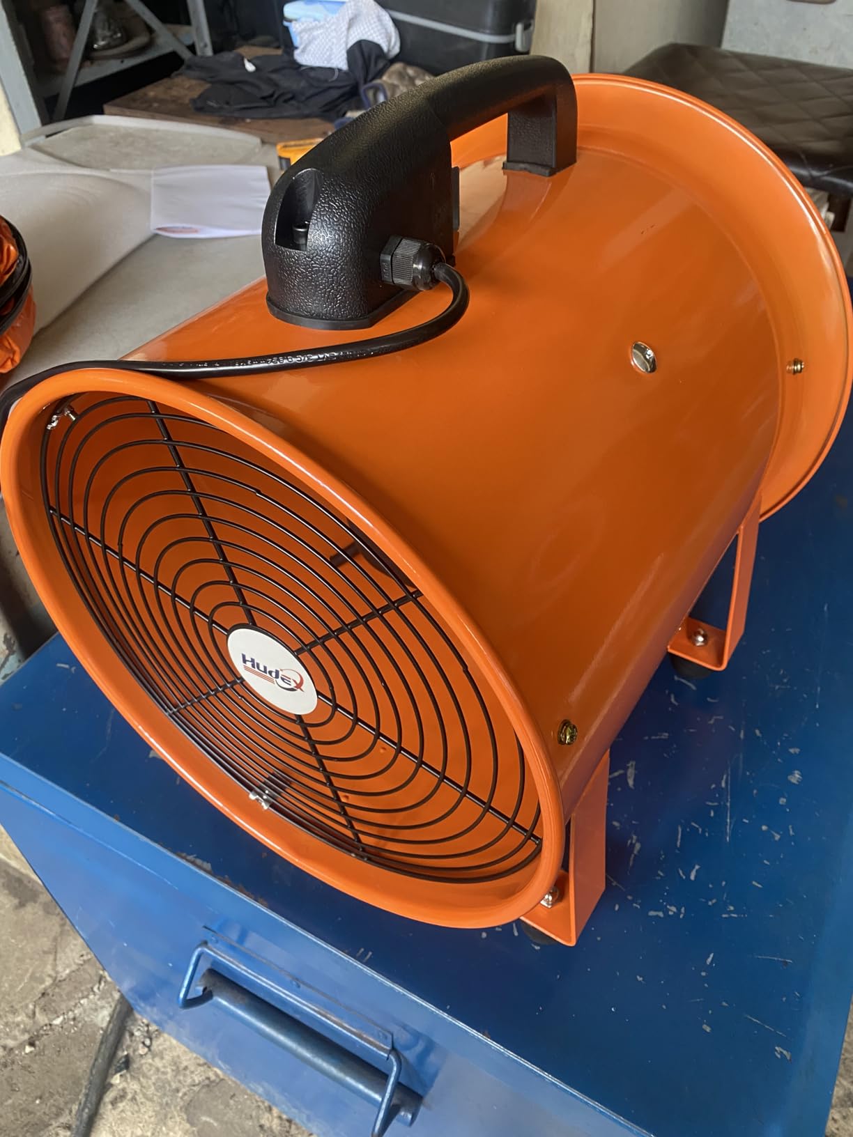 10-Inch High-Velocity Portable Utility Blower Fan, Industrial Exhaust Fan with 16.4ft Flexible Duct Hose, 3150 RPM Ventilator for Basements, Workshops, Warehouses, and Confined Spaces customer photo 2