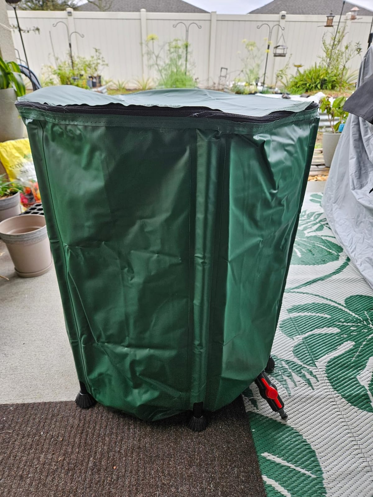 Collapsible Rain Barrel Water Storage Containers-53 Gallon Portable Rainwater Collect System Water Tank to Collect Rainwater from Gutter Downspout Water Catcher with Spigots,Filter&Overflow Kits customer photo 1