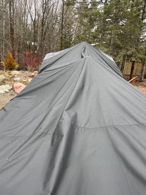 5-Ply 1600D+1200D Pontoon Boat Cover, 25'-28' | Waterproof & Durable Tear-Resistant Cover for Trailerable & Mooring, Large Storage Bag & Reinforced Windproof Straps customer photo 1