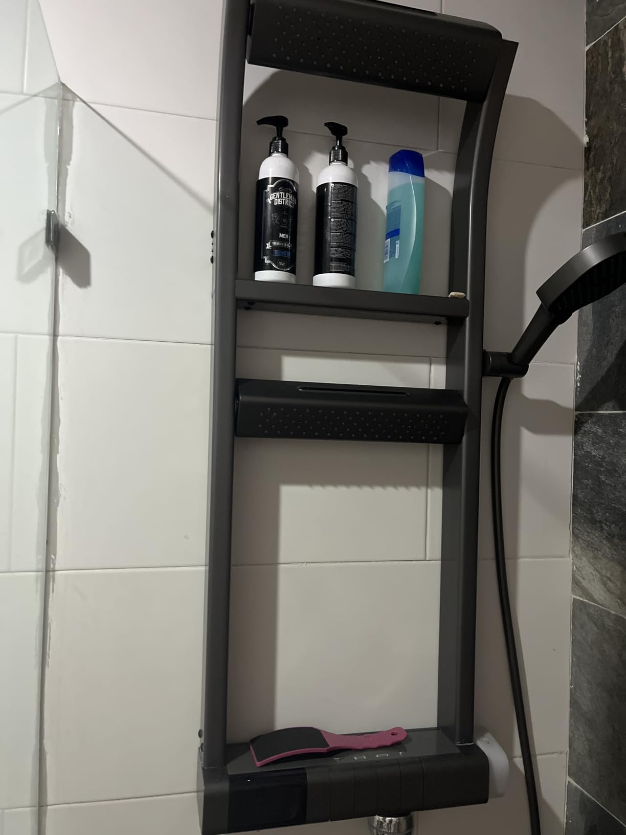 Thermostatic Shower System, Upgraded 6 Functions Piano Key Design Shower Set, 40x10cm Shower Faucet Sets Complete and Handheld, LED Digital Display, Bathtub Faucet, 59A Copper (Gun Gray) customer photo 1