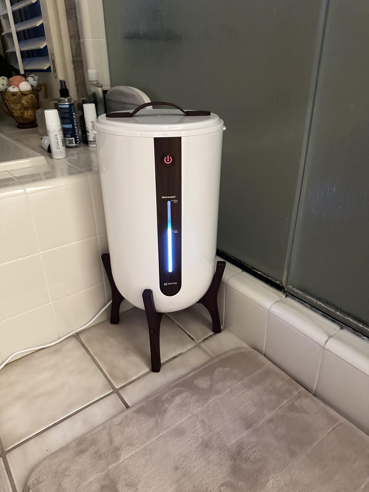 Keenray Towel Warmer for Bathroom, Towel Warmer Bucket with Heating Progress Bar, Child Lock, Fragrance Disc Holder, Auto Shut-Off Towel Bucket Fits Up to Two 40