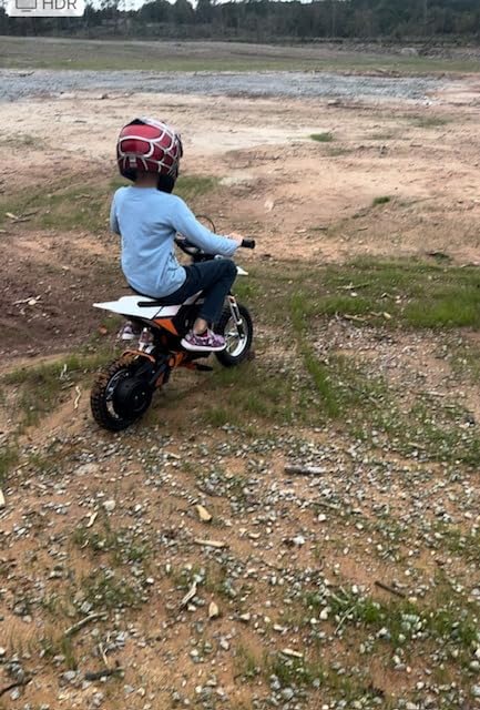 Blitzshark 36V 650W Kids Electric Dirt Bike, Off-Road Motocross Motorcycle with 17 MPH Max Speed, Dual Disc Brakes, Aluminum Wheels, Dual Suspension, Twist Grip Throttle, Rubber Tires, Leather Seat customer photo 1