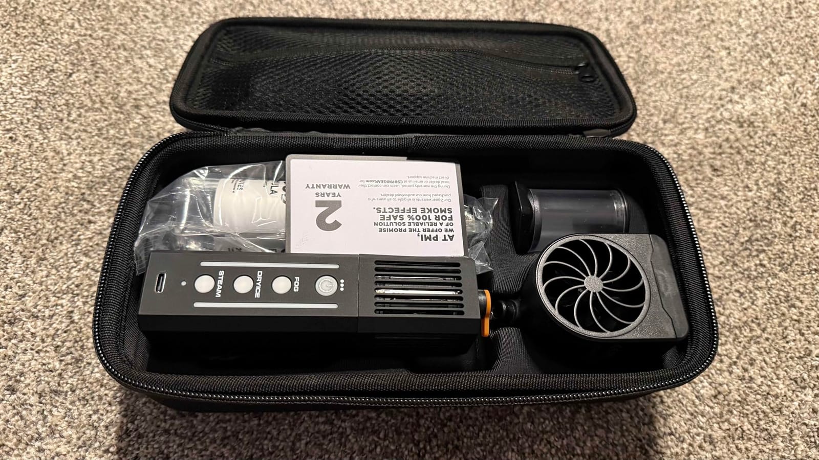 PMI SmokeNINJA PRO HAZER KIT - Portable Fog Machine with Bluetooth, Upgraded Anti-Leak Fog Chamber, 3rd-Gen Haze Nozzle, 3-Min Continuous Output, USB-C Powered for Cinematic, Studio & Event Use customer photo 2