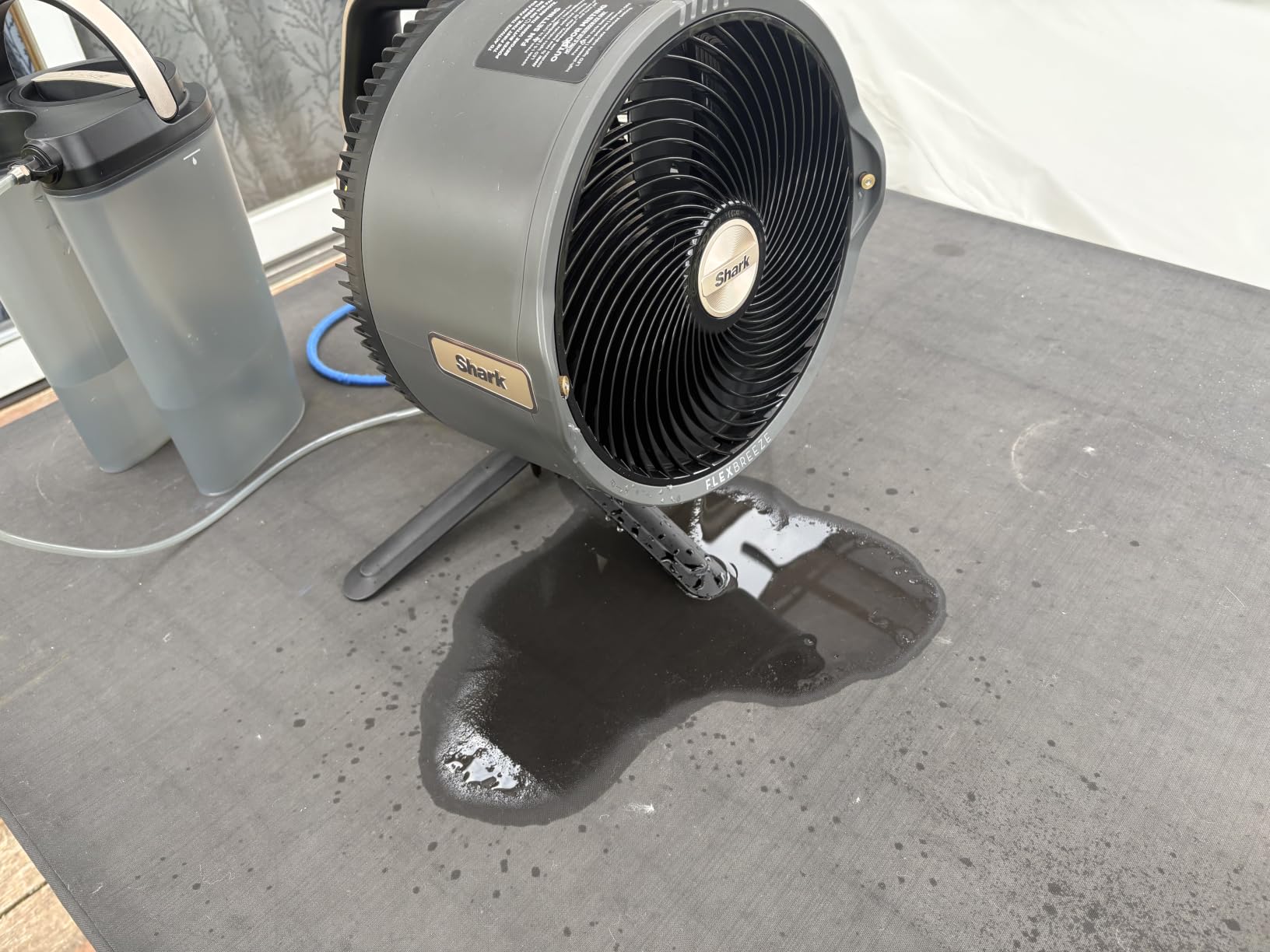 Shark FlexBreeze Pro Mist Fan, Indoor & Outdoor Oscillating Cooling Fan with Misting for Home & Patio, Floor & Tabletop, Portable Cordless & Corded, 24Hr Battery, Remote, Charcoal Grey, FA302 customer photo 2
