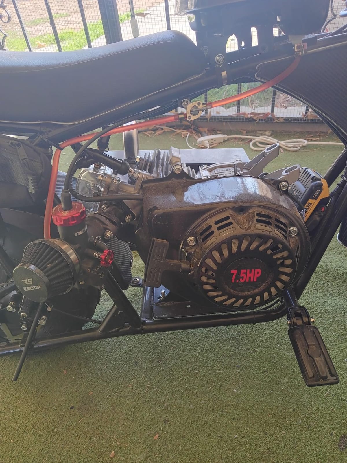 4-Stroke Gas Engine Motor, 212cc 7.5HP Kart Engine Pull Start Mini Bike Engine Motor with Air Cooling System and Air Filter, Portable Low Noise Single Cylinder Air Cooled Motor (Black) customer photo 1