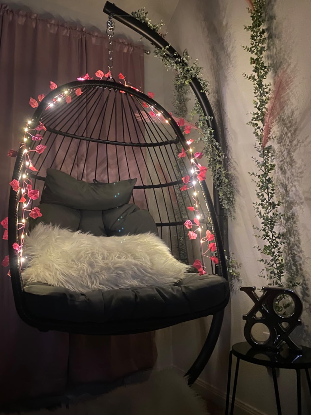 CHABATREE Egg Chair with Stand,Patio Rattan Wicker Hanging Swing Egg Chair Hammock Chair for Bedroom Porch Garden,Thickened Aluminum Alloy Steel Frame and UV Resistant Cushion,350LBS Capacity customer photo 1