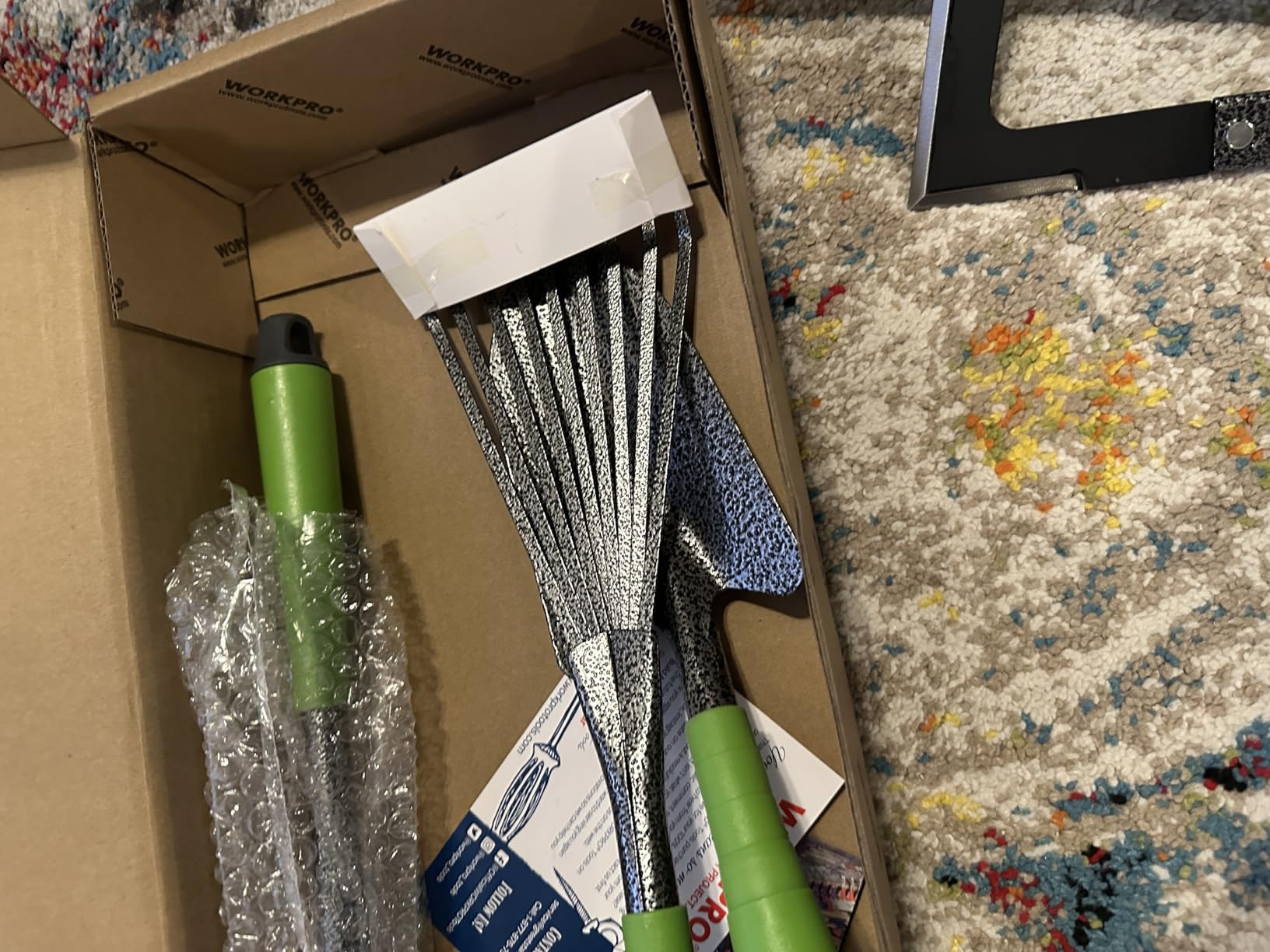 WORKPRO 6-Piece Garden Tool Set | Heavy Duty Gardening Hand Tools with Soft Rubber Handle, Including Trowel, Rakes, 2-in-1 Hoe and Crack Weeder customer photo 1