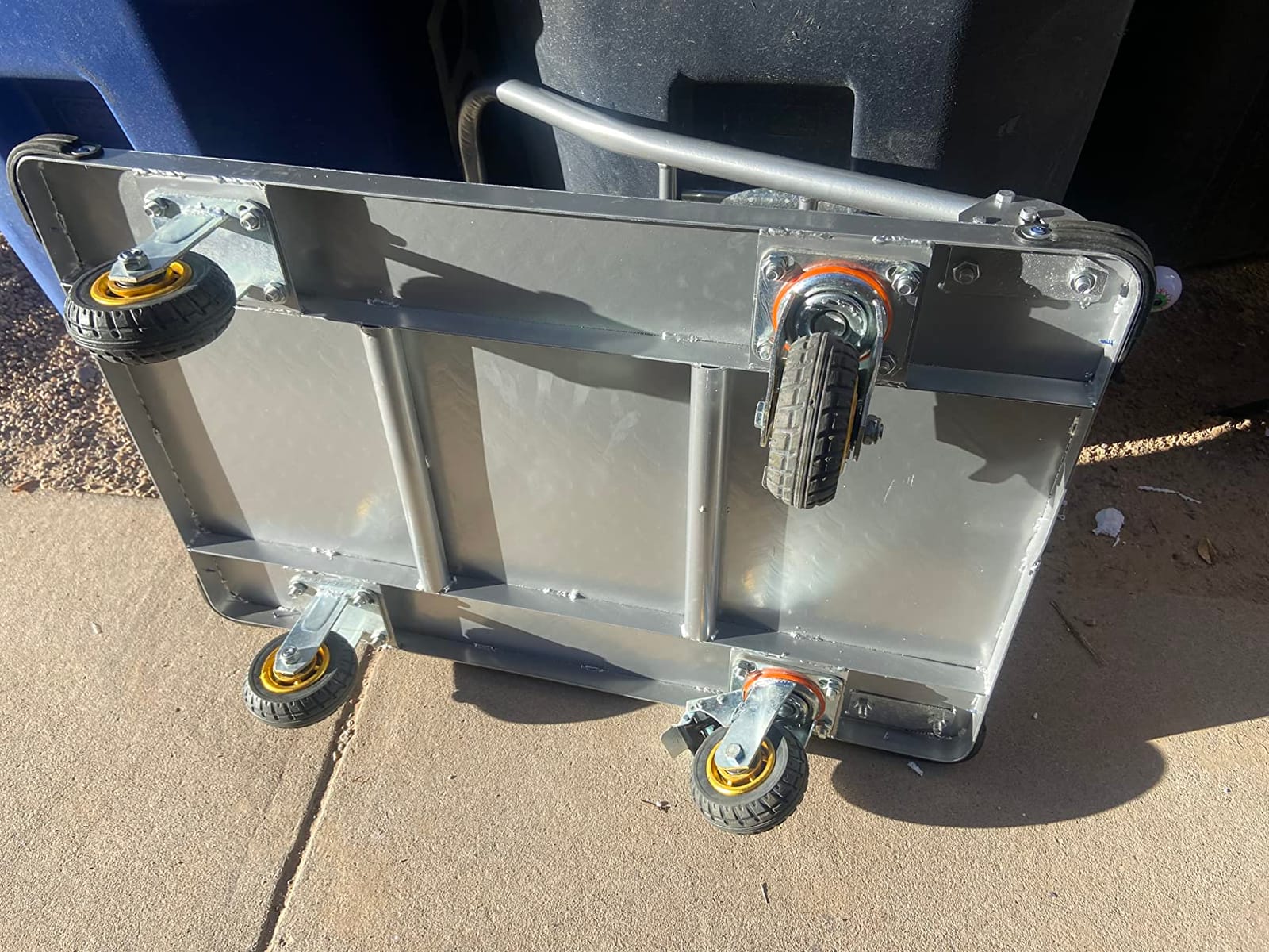 Lomive Heavy Duty Platform Truck Flat Moving Cart, 2600 LBS Steel Push Cart Dolly, 48 x 24in customer photo 1