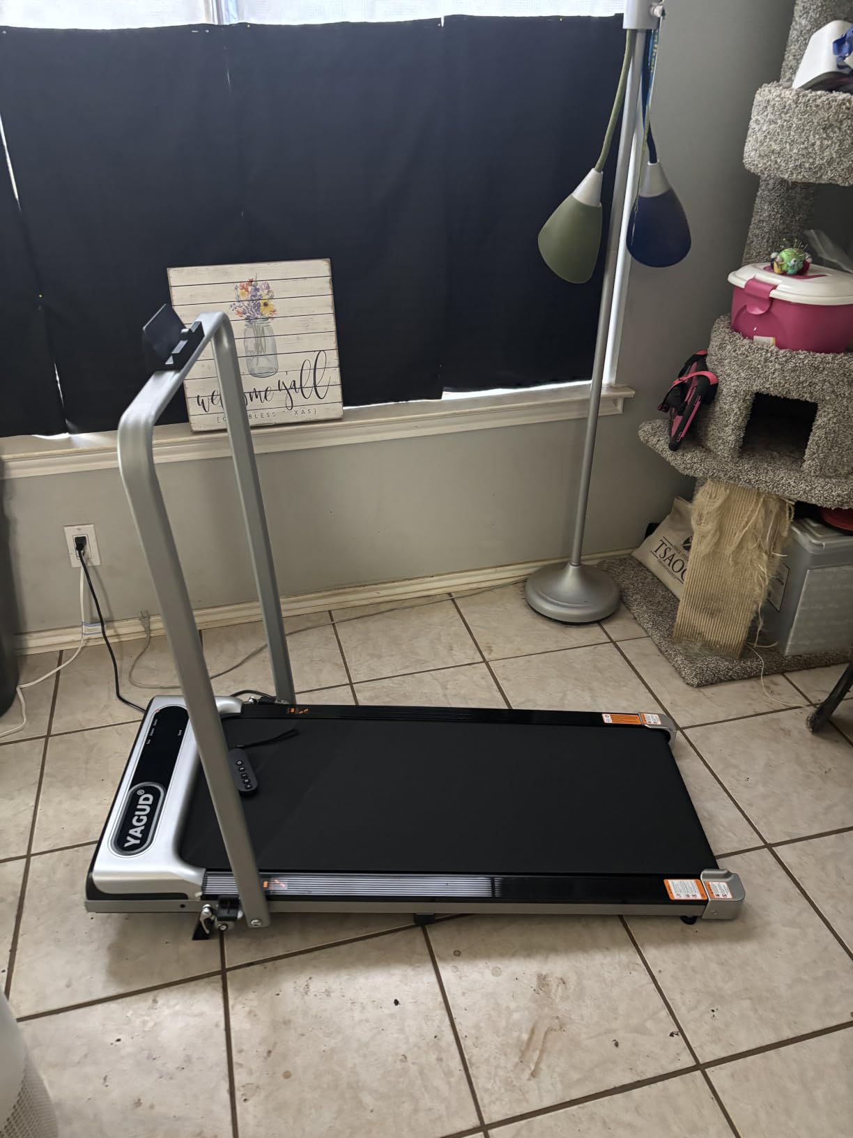 Walking Pad Treadmill for Home, Incline Walking Pad with Handle Bar | Sturdy Foldable Handles Treadmill with Remote, Quiet Anti-slip Portable Under Desk Walking Pad for small space at home office customer photo 1