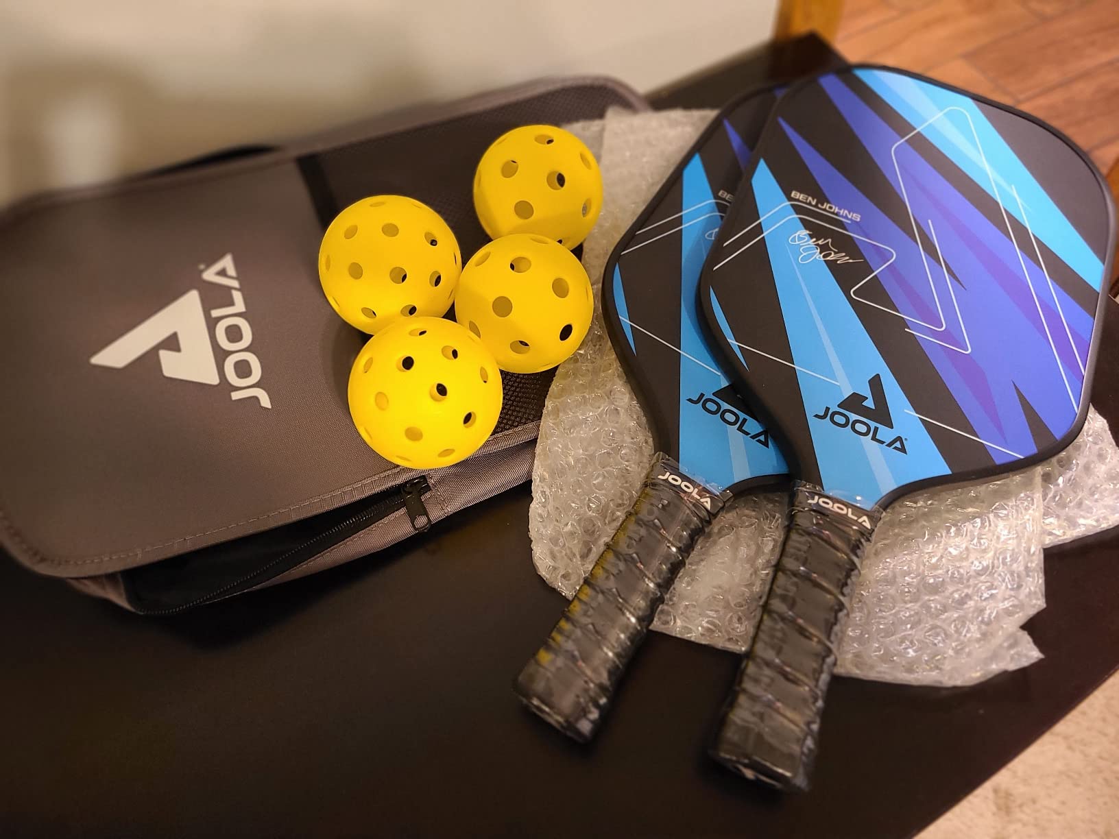 JOOLA Pickleball Paddles Set of 2 - Multiple Colors - Reinforced Fiberglass Surface - Lightweight, Durable, Beginner-Friendly Racket Design - Set Includes Balls & Bag - USAP Approved customer photo 2