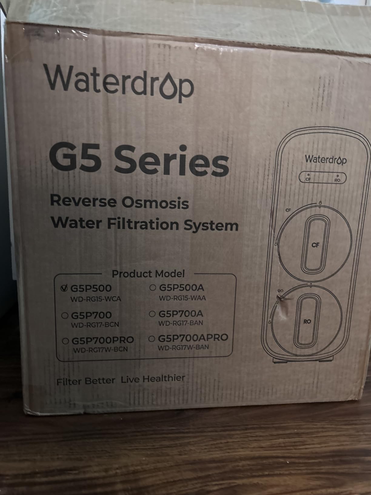Waterdrop G5P700A Alkaline Mineral Reverse Osmosis Water Filter, 700 GPD, NSF/ANSI 58 & 372 Certified, 8-Stage RO Water Filtration System, 2:1 Pure to Drain, Tankless RO System with Smart LED Faucet customer photo 1