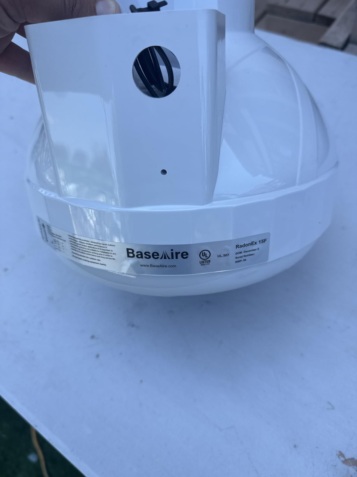BaseAire 4 Inch 237 CFM Radon Mitigation Fan, Quiet Energy Efficient Radon System, RadonEx 15F Crawlspace or Slab Application, Waterproof Exhaust Fan for Indoor Outdoor Ventilation, 1500 Square Feet customer photo 2