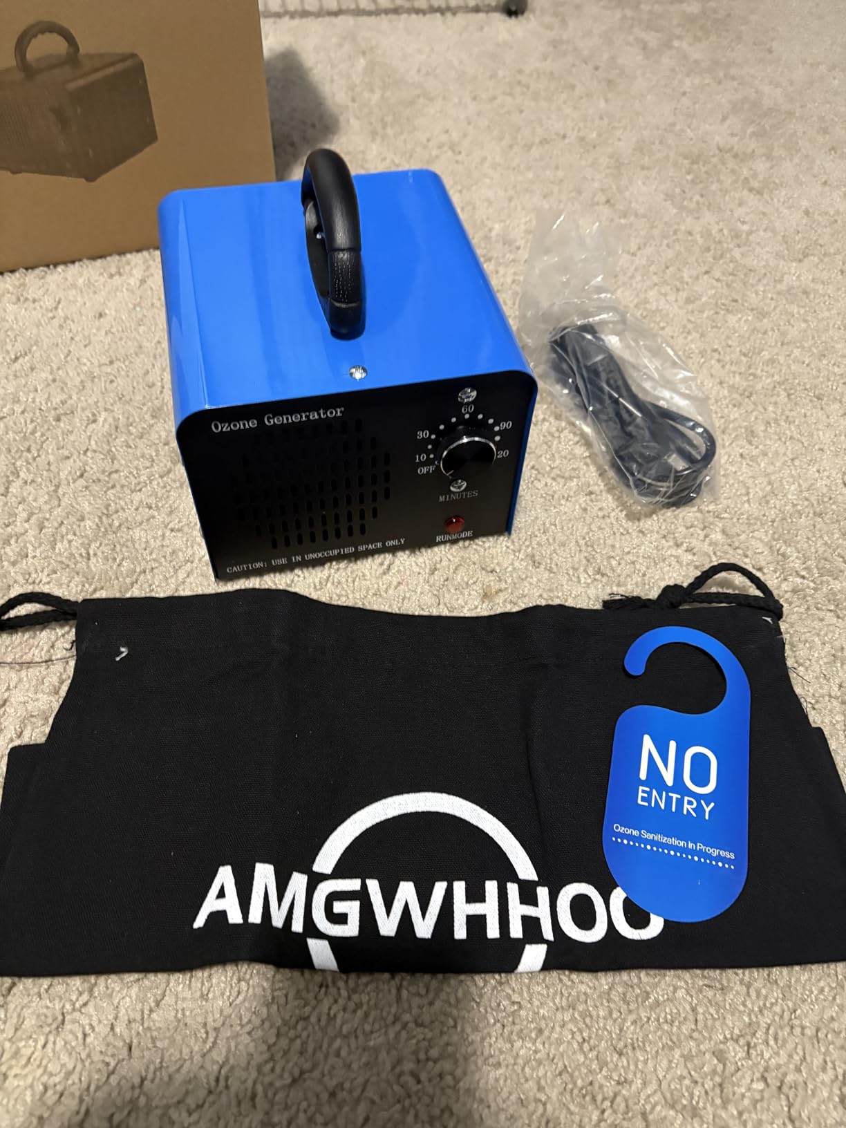 Ozone Generator Machine 200,000mg/h, High Capacity Ozone Odor Eliminator Removal Air Purifier for Home Car Pet & Basement Odor, Suitable for Spaces up to 7,000 Square Feet, Blue customer photo 2