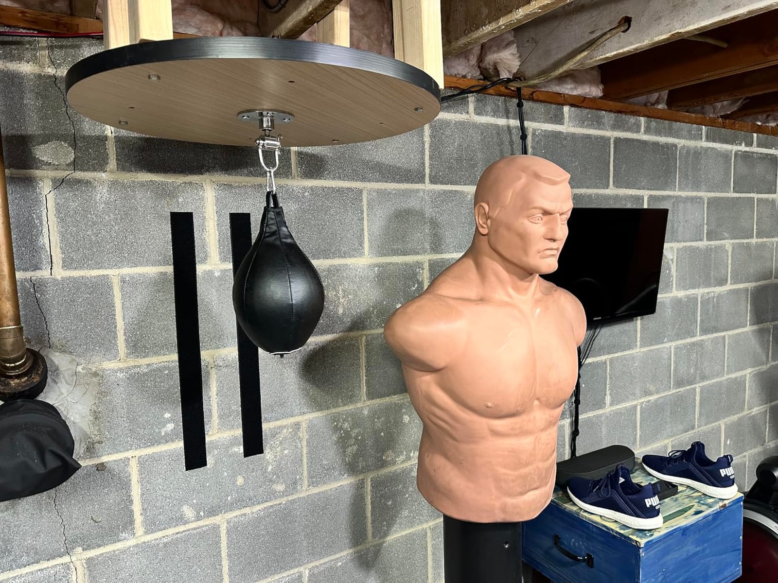 Speed Bag Platform for Boxing Speed Bag Stand Wall Mount Punching Bag Kit | Includes Speed Bag and Air Pump Adjustable Height 360 degree Swivel Board Size 24 Inch customer photo 2