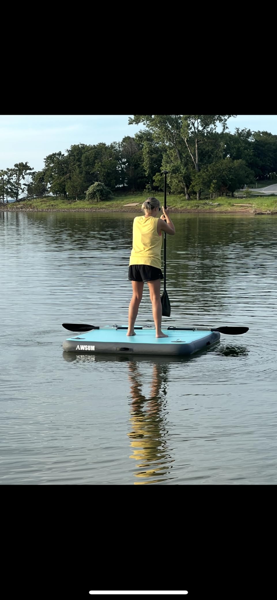 Inflatable Floating Dock for Water Activities, 6FT/8FT/10FT Water Mat | With Non-Slip Surface, Load Capacity 450-900 lbs, Capacity for 3-8 People, Water Platform for Lake, Pool, Beach & Ocean customer photo 1