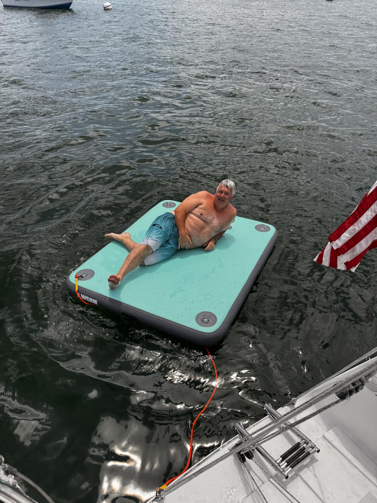 Inflatable Floating Dock for Water Activities, 6FT/8FT/10FT Water Mat | With Non-Slip Surface, Load Capacity 450-900 lbs, Capacity for 3-8 People, Water Platform for Lake, Pool, Beach & Ocean customer photo 2