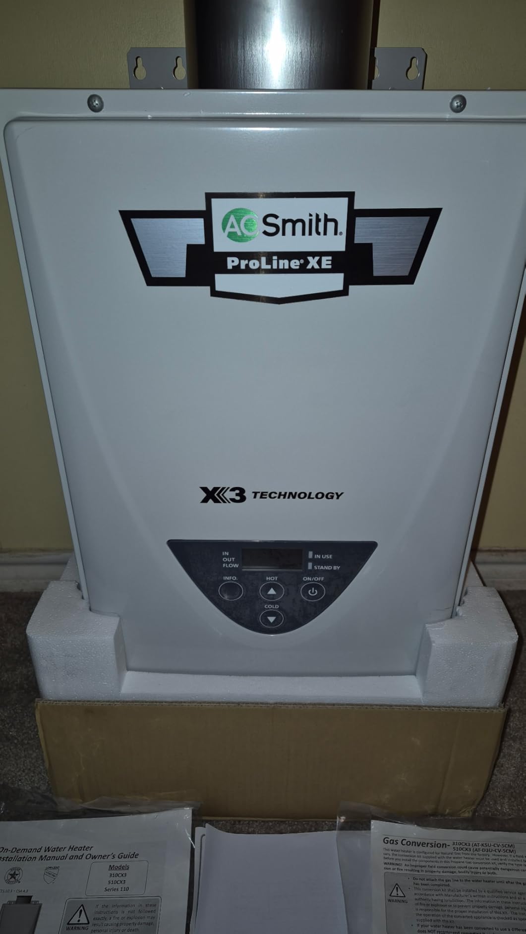 A. O. Smith Water Heater | 10 GPM, 199K BTU | NG Indoor | ATI-540P-N | Replacement for 3+ Bath Homes | 10 GPM Continuous Flow | 199K BTU Condensing | Integrated Recirc Pump customer photo 1