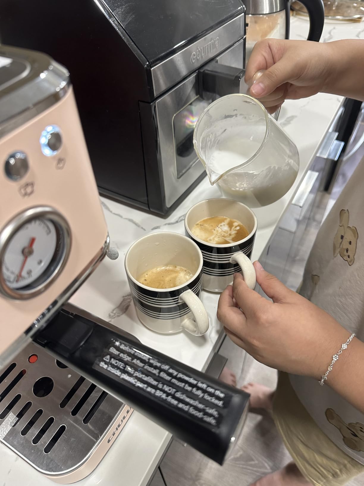 CHULUX Slim Espresso Machine with Milk Frother for Home Cappuccino, Creamy | Precise Pressure Gauge, Food-Grade Materials, 20 Bar Italian Pump, Professional Temperature Control System, Stainless Steel customer photo 2