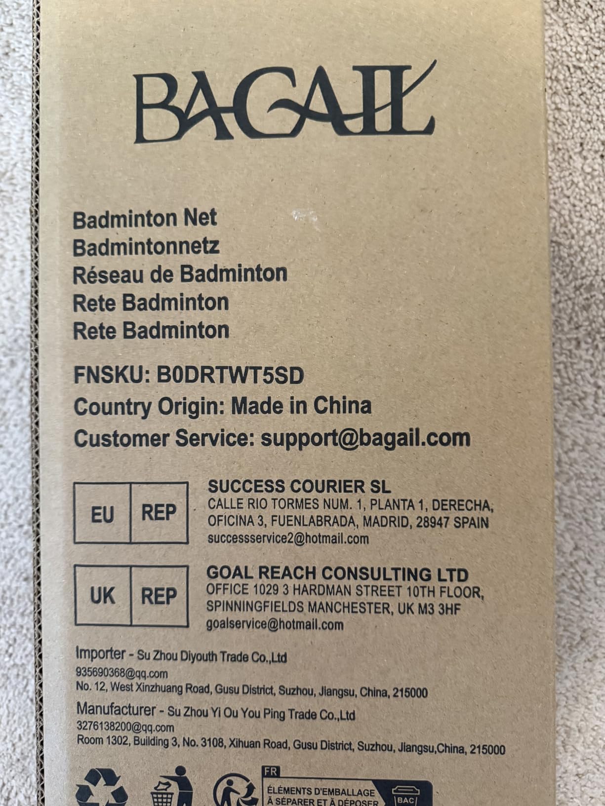 BAGAIL Outdoor Badminton Net Set with Anti-Sag Winch System - Official Size 20ft x 5ft, 4 Rackets, 3 Shuttlecocks, Durable PE Net & Carry Bag for Backyard, Beach, Family Games customer photo 1
