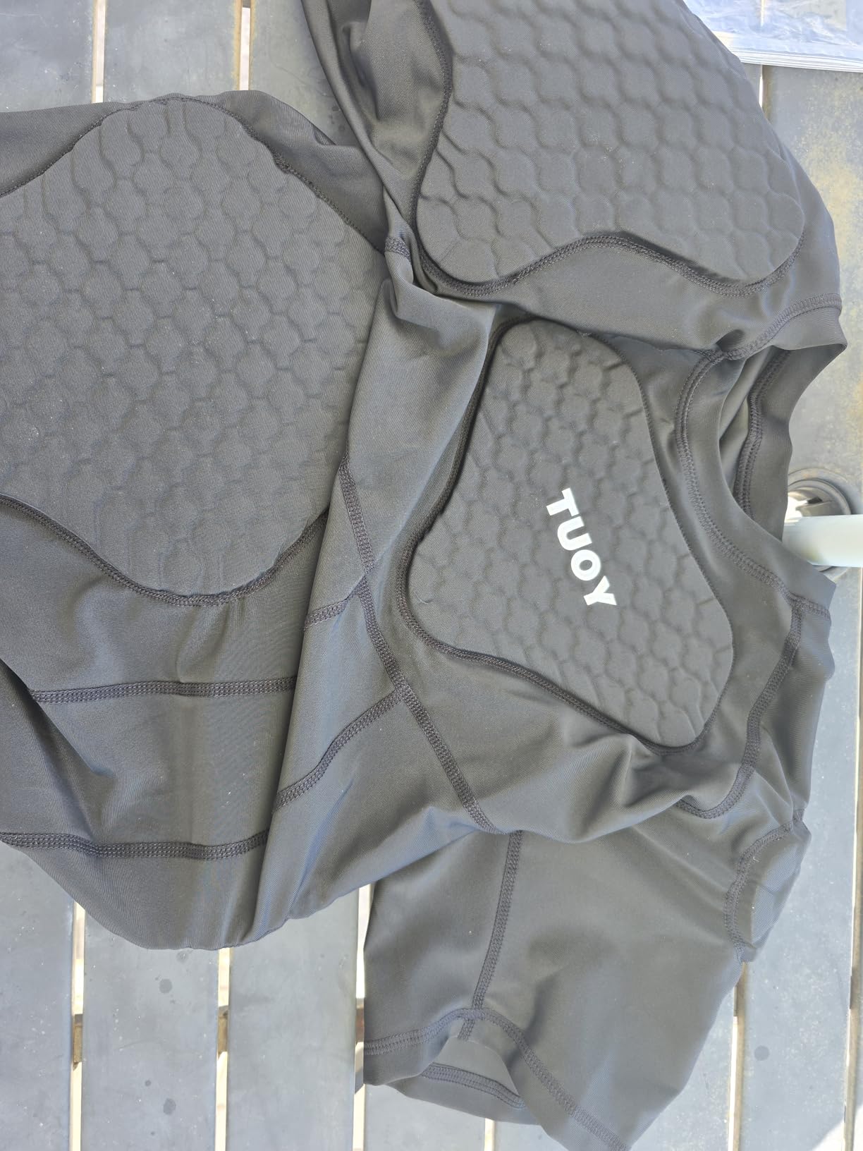 Men's Padded Compression Shirt Football Shoulder Pad Rib Protector, Chest Guard for Adult Baseball Basketball Protective Gear customer photo 2